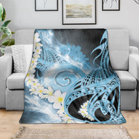 Piko Hawaiian Blanket Blue Galaxy Spiral Plumeria Tribal Patterns DT05 - Polynesian Pride