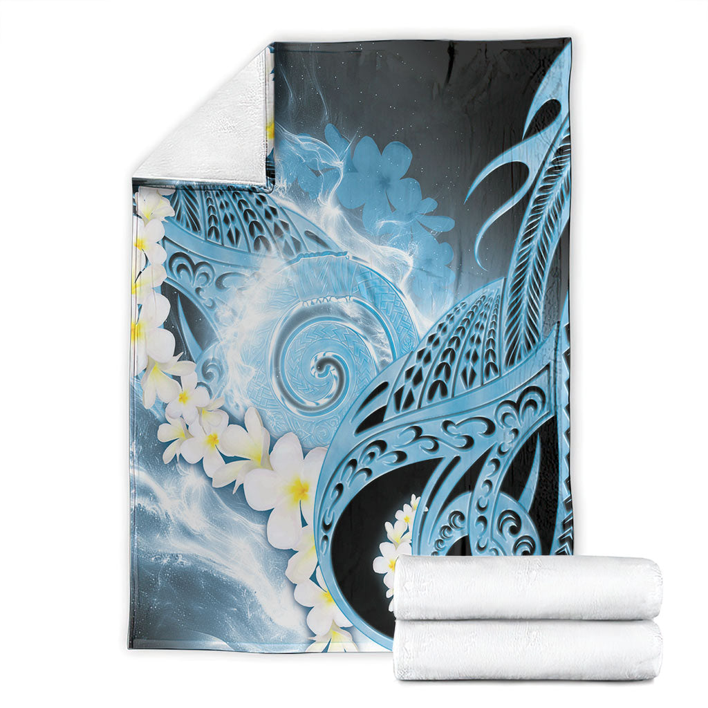 Piko Hawaiian Blanket Blue Galaxy Spiral Plumeria Tribal Patterns DT05 - Polynesian Pride