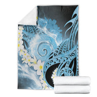 Piko Hawaiian Blanket Blue Galaxy Spiral Plumeria Tribal Patterns DT05 - Polynesian Pride