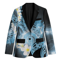 Piko Hawaiian Blazer Blue Galaxy Spiral Plumeria Tribal Patterns DT05 Unisex Blue - Polynesian Pride