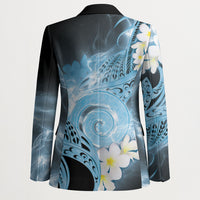 Piko Hawaiian Blazer Blue Galaxy Spiral Plumeria Tribal Patterns DT05 - Polynesian Pride