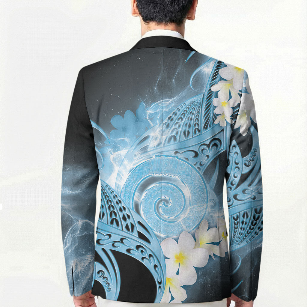 Piko Hawaiian Blazer Blue Galaxy Spiral Plumeria Tribal Patterns DT05 - Polynesian Pride