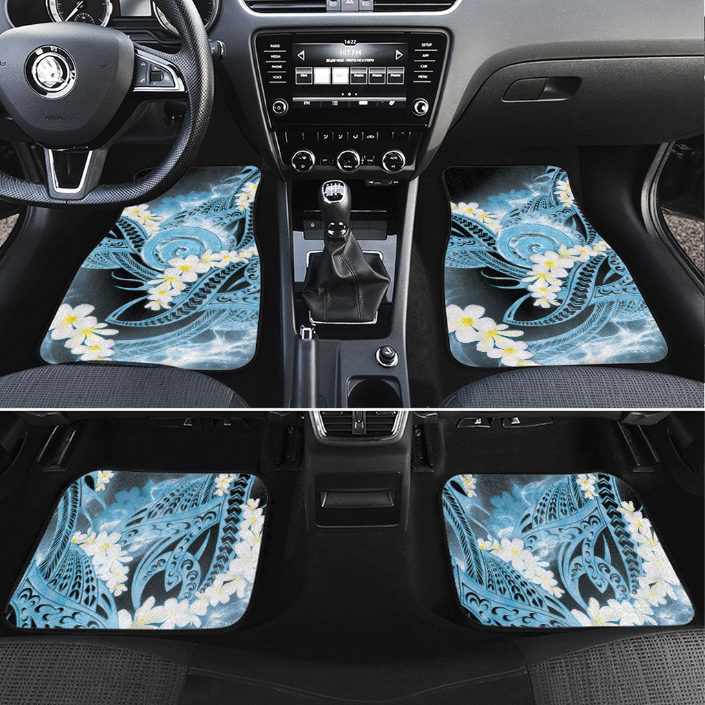 Piko Hawaiian Car Mats Blue Galaxy Spiral Plumeria Tribal Patterns DT05 Set 4pcs Blue - Polynesian Pride