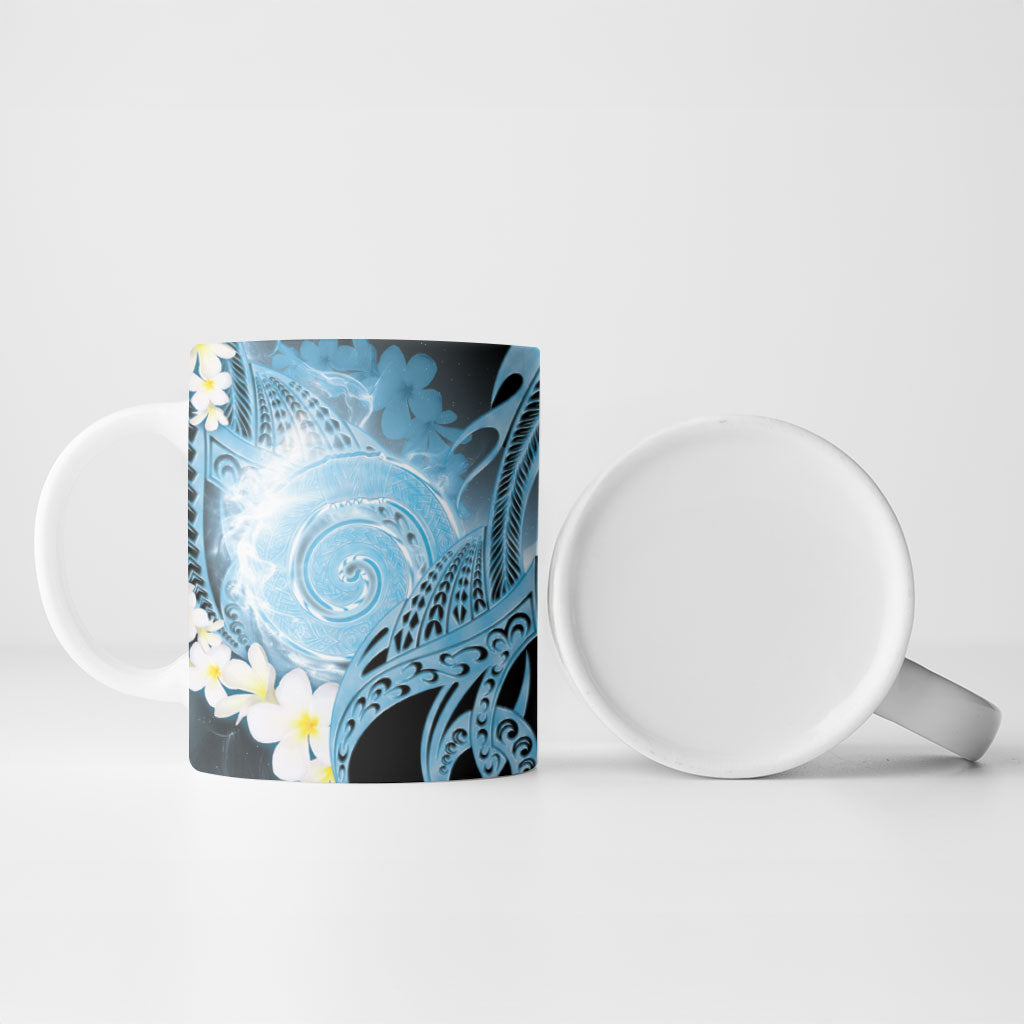 Piko Hawaiian Ceramic Mug Blue Galaxy Spiral Plumeria Tribal Patterns DT05 - Polynesian Pride