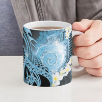 Piko Hawaiian Ceramic Mug Blue Galaxy Spiral Plumeria Tribal Patterns DT05 - Polynesian Pride