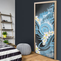 Piko Hawaiian Door Cover Blue Galaxy Spiral Plumeria Tribal Patterns DT05 - Polynesian Pride