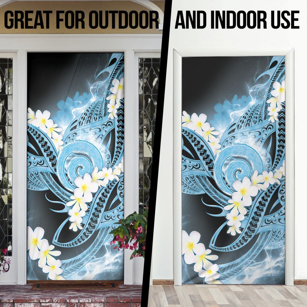 Piko Hawaiian Door Cover Blue Galaxy Spiral Plumeria Tribal Patterns DT05 - Polynesian Pride