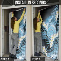 Piko Hawaiian Door Cover Blue Galaxy Spiral Plumeria Tribal Patterns DT05 - Polynesian Pride