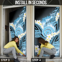 Piko Hawaiian Door Cover Blue Galaxy Spiral Plumeria Tribal Patterns DT05 - Polynesian Pride
