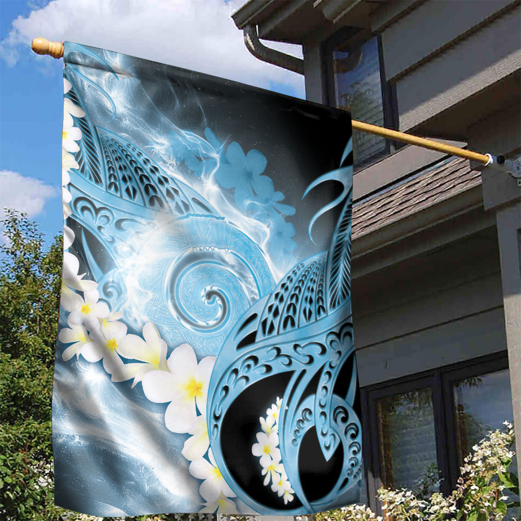 Piko Hawaiian Garden Flag Blue Galaxy Spiral Plumeria Tribal Patterns DT05 - Polynesian Pride