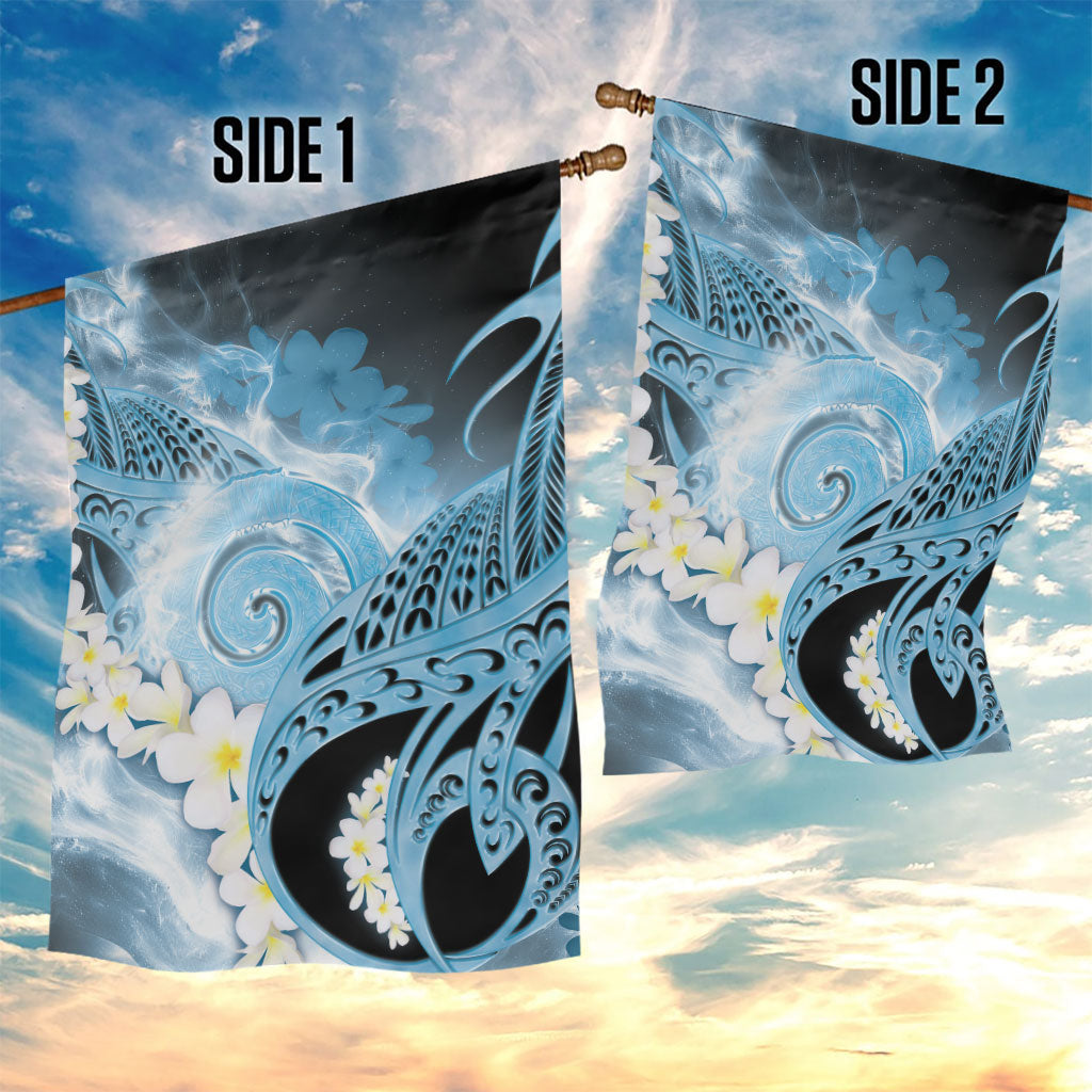 Piko Hawaiian Garden Flag Blue Galaxy Spiral Plumeria Tribal Patterns DT05 - Polynesian Pride