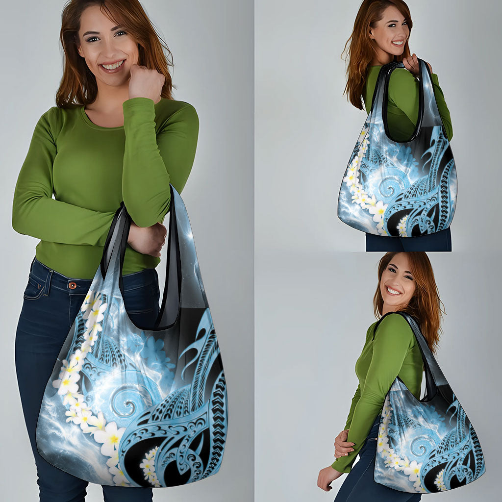 Piko Hawaiian Grocery Bag Blue Galaxy Spiral Plumeria Tribal Patterns DT05 - Polynesian Pride