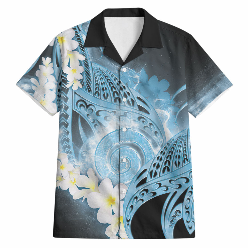 Piko Hawaiian Hawaiian Shirt Blue Galaxy Spiral Plumeria Tribal Patterns DT05 Blue - Polynesian Pride