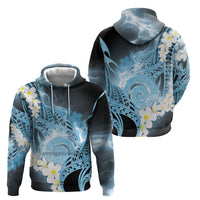 Piko Hawaiian Hoodie Blue Galaxy Spiral Plumeria Tribal Patterns DT05 - Polynesian Pride