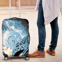 Piko Hawaiian Luggage Cover Blue Galaxy Spiral Plumeria Tribal Patterns DT05 Blue - Polynesian Pride