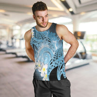 Piko Hawaiian Men Tank Top Blue Galaxy Spiral Plumeria Tribal Patterns DT05 Blue - Polynesian Pride