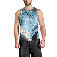 Piko Hawaiian Men Tank Top Blue Galaxy Spiral Plumeria Tribal Patterns DT05 - Polynesian Pride