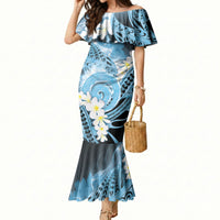 Piko Hawaiian Mermaid Dress Blue Galaxy Spiral Plumeria Tribal Patterns DT05 Women Blue - Polynesian Pride