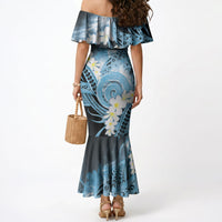 Piko Hawaiian Mermaid Dress Blue Galaxy Spiral Plumeria Tribal Patterns DT05 - Polynesian Pride
