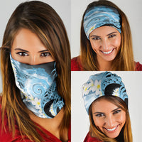 Piko Hawaiian Neck Gaiter Blue Galaxy Spiral Plumeria Tribal Patterns DT05 - Polynesian Pride