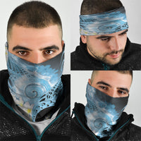 Piko Hawaiian Neck Gaiter Blue Galaxy Spiral Plumeria Tribal Patterns DT05 - Polynesian Pride