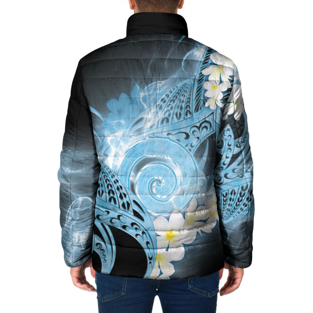 Piko Hawaiian Padded Jacket Blue Galaxy Spiral Plumeria Tribal Patterns DT05 - Polynesian Pride