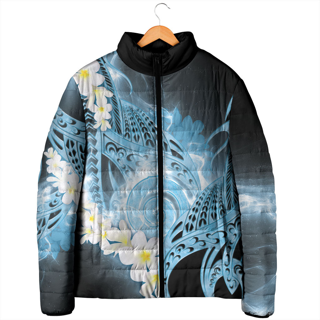 Piko Hawaiian Padded Jacket Blue Galaxy Spiral Plumeria Tribal Patterns DT05 - Polynesian Pride
