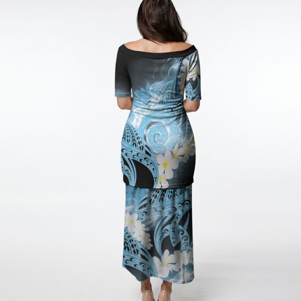 Piko Hawaiian Puletasi Blue Galaxy Spiral Plumeria Tribal Patterns DT05 - Polynesian Pride