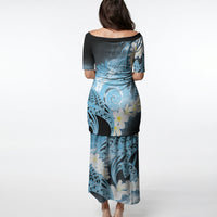 Piko Hawaiian Puletasi Blue Galaxy Spiral Plumeria Tribal Patterns DT05 - Polynesian Pride