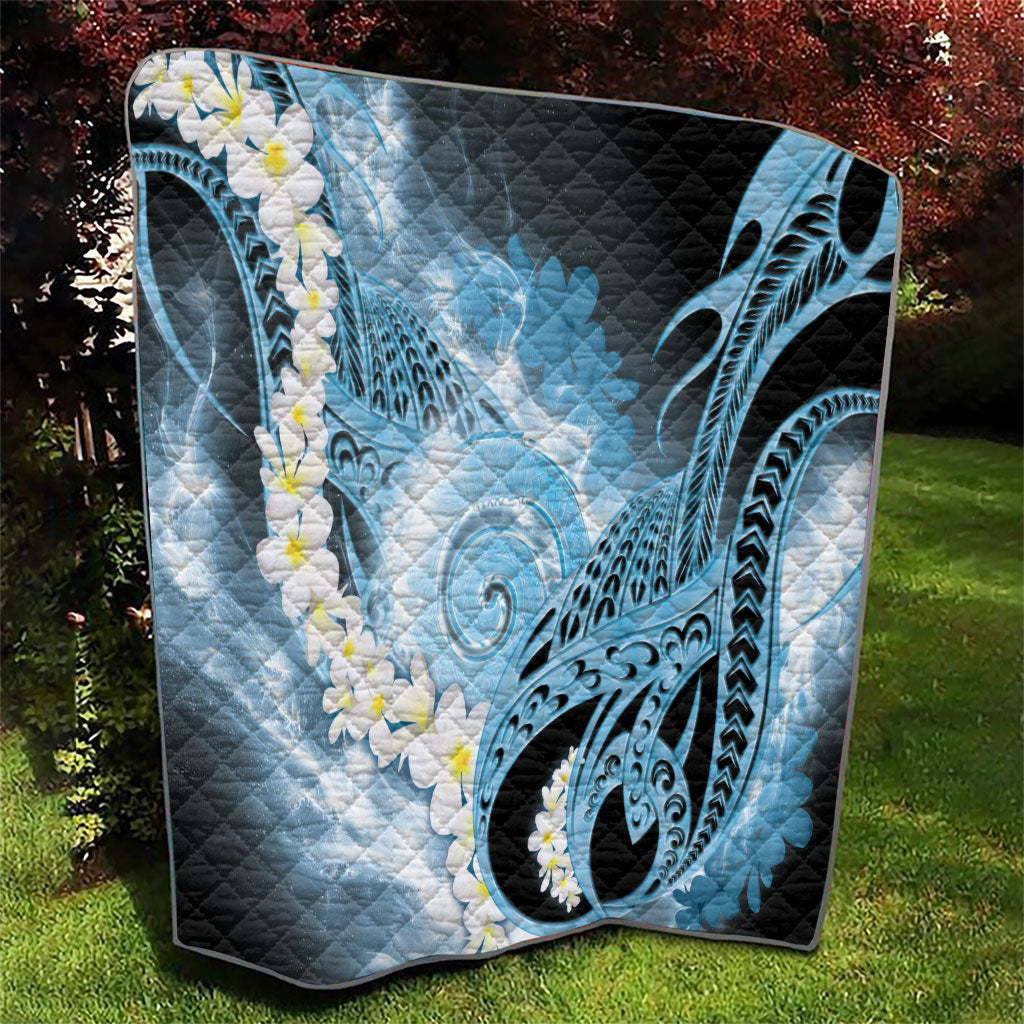 Piko Hawaiian Quilt Blue Galaxy Spiral Plumeria Tribal Patterns DT05 - Polynesian Pride
