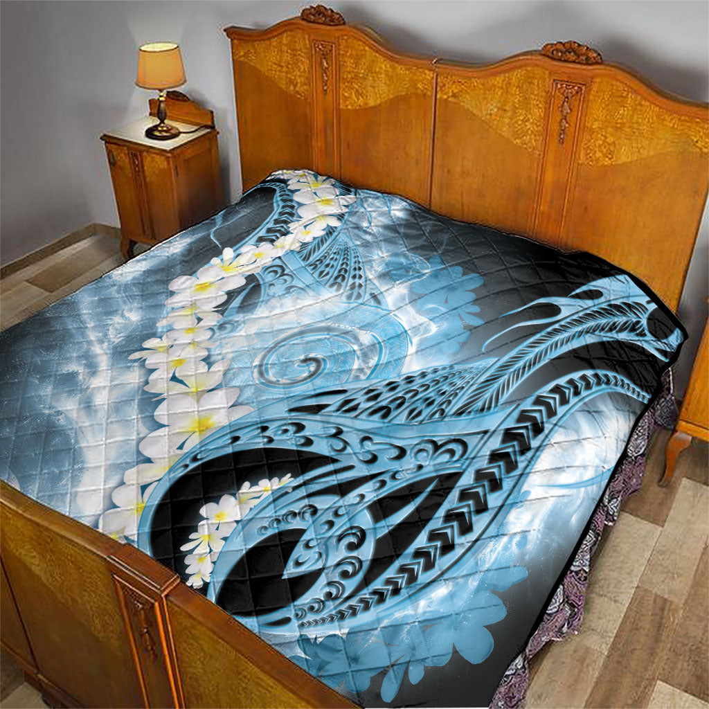 Piko Hawaiian Quilt Blue Galaxy Spiral Plumeria Tribal Patterns DT05 - Polynesian Pride
