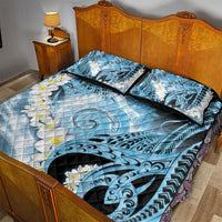 Piko Hawaiian Quilt Bed Set Blue Galaxy Spiral Plumeria Tribal Patterns DT05 - Polynesian Pride