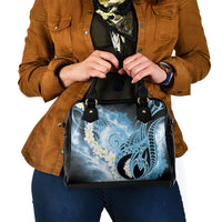 Piko Hawaiian Shoulder Handbag Blue Galaxy Spiral Plumeria Tribal Patterns DT05 - Polynesian Pride