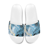 Piko Hawaiian Slide Sandals Blue Galaxy Spiral Plumeria Tribal Patterns DT05 Blue - Polynesian Pride