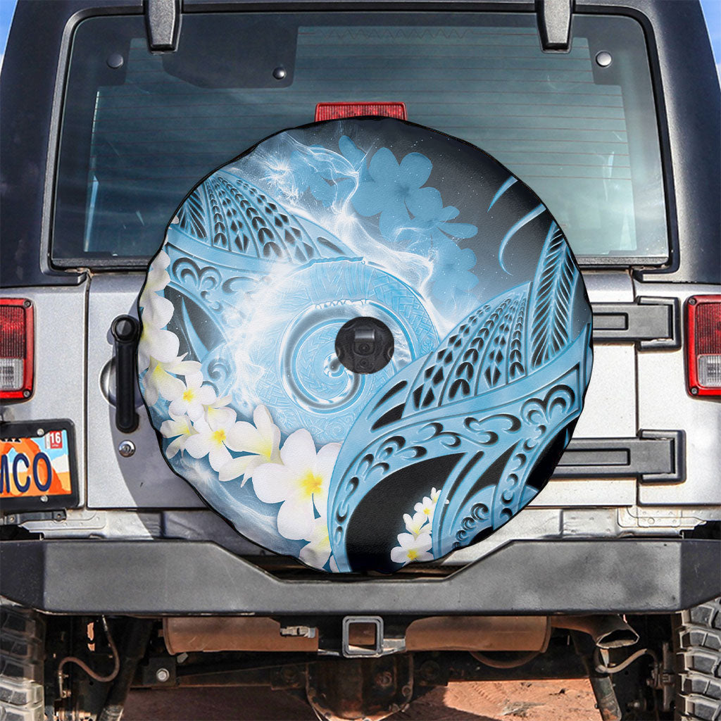 Piko Hawaiian Spare Tire Cover Blue Galaxy Spiral Plumeria Tribal Patterns DT05 Blue - Polynesian Pride