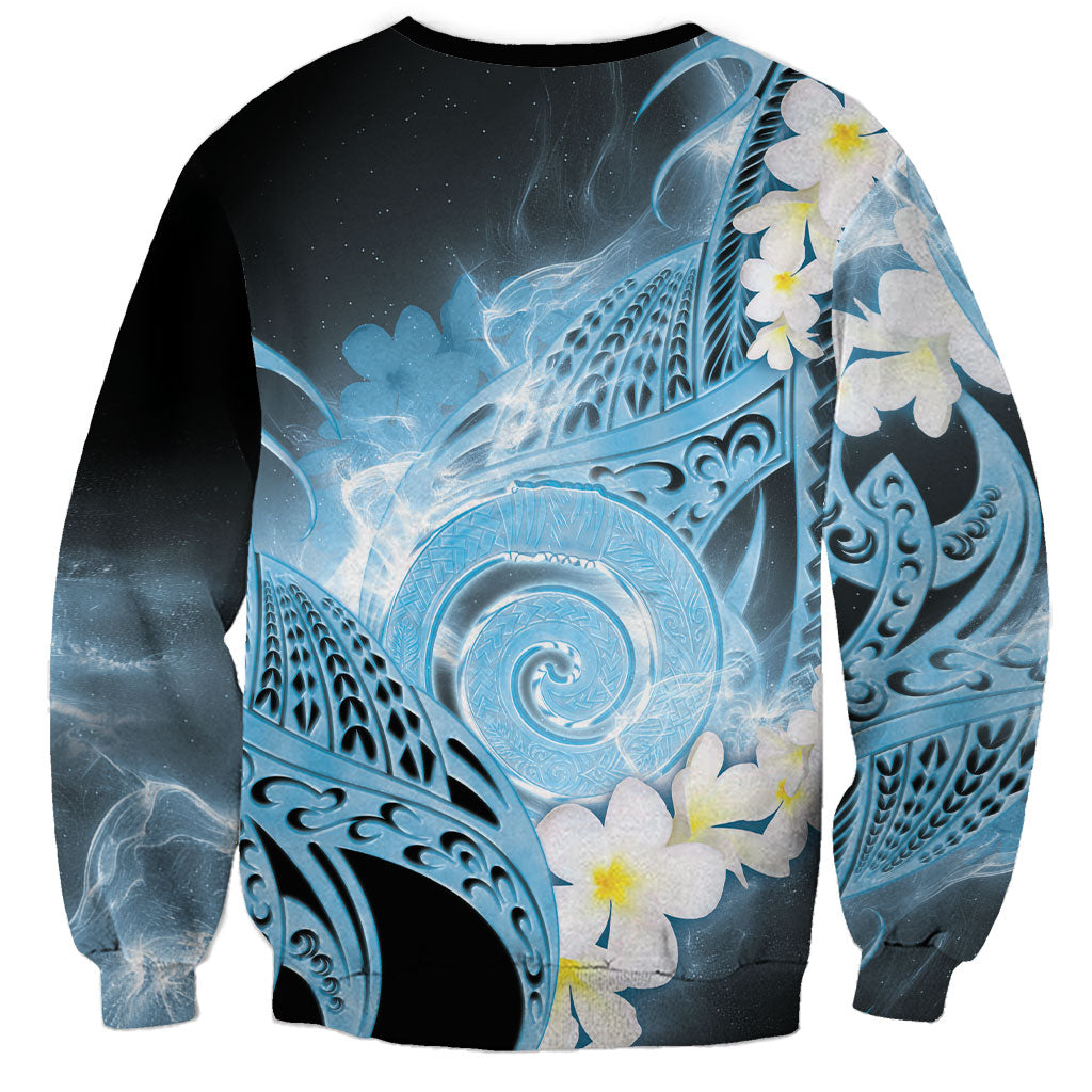 Piko Hawaiian Sweatshirt Blue Galaxy Spiral Plumeria Tribal Patterns DT05 - Polynesian Pride