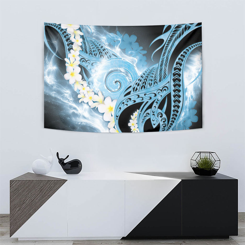 Piko Hawaiian Tapestry Blue Galaxy Spiral Plumeria Tribal Patterns DT05 - Polynesian Pride