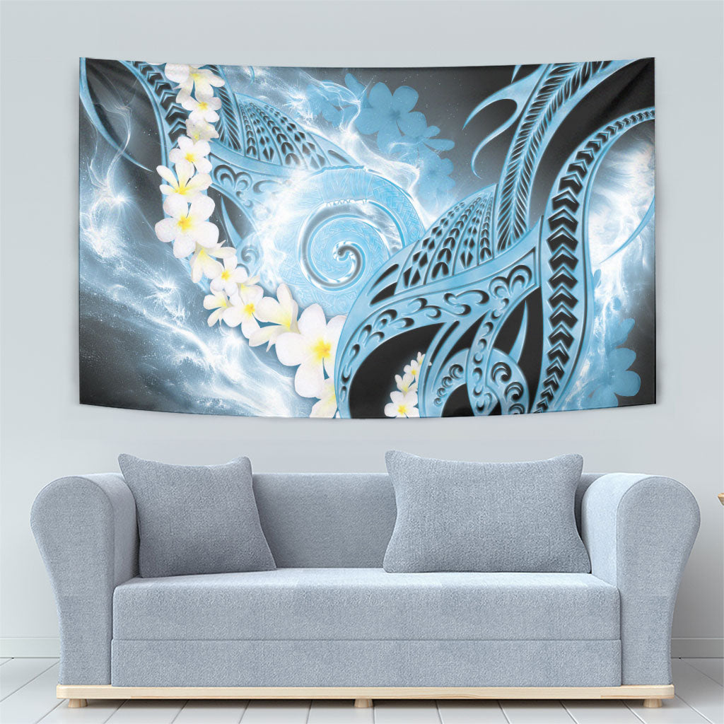 Piko Hawaiian Tapestry Blue Galaxy Spiral Plumeria Tribal Patterns DT05 - Polynesian Pride
