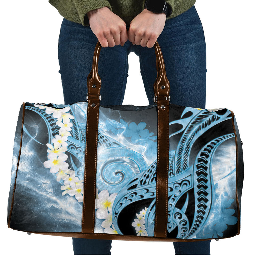 Piko Hawaiian Travel Bag Blue Galaxy Spiral Plumeria Tribal Patterns DT05 Blue - Polynesian Pride