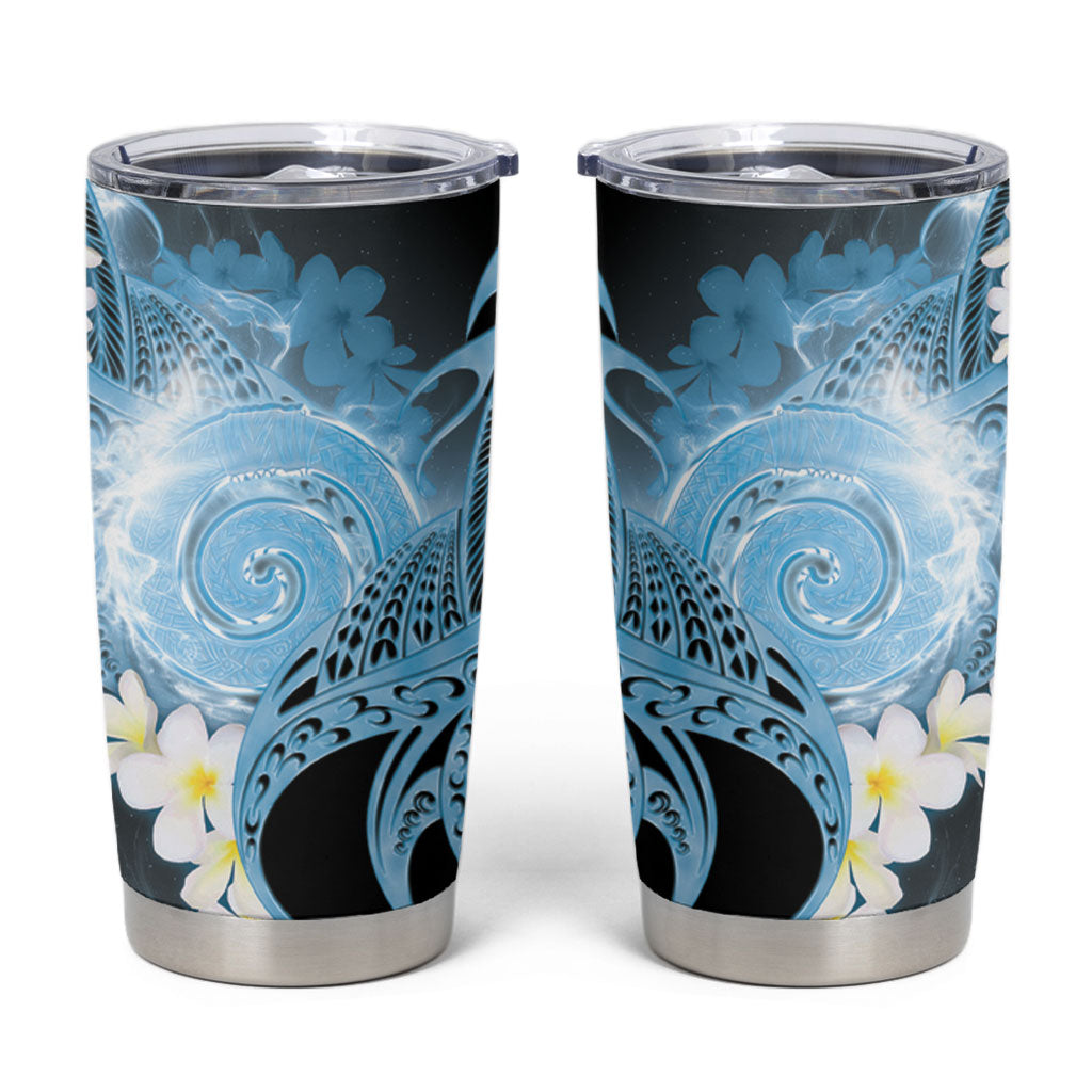 Piko Hawaiian Tumbler Cup Blue Galaxy Spiral Plumeria Tribal Patterns DT05 Blue - Polynesian Pride