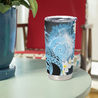 Piko Hawaiian Tumbler Cup Blue Galaxy Spiral Plumeria Tribal Patterns DT05 - Polynesian Pride