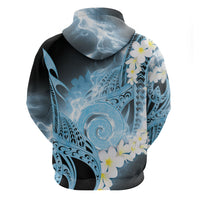 Piko Hawaiian Zip Hoodie Blue Galaxy Spiral Plumeria Tribal Patterns DT05 - Polynesian Pride