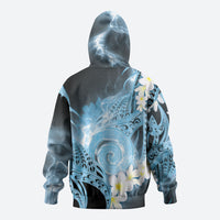 Piko Hawaiian Zip Hoodie Blue Galaxy Spiral Plumeria Tribal Patterns DT05 - Polynesian Pride