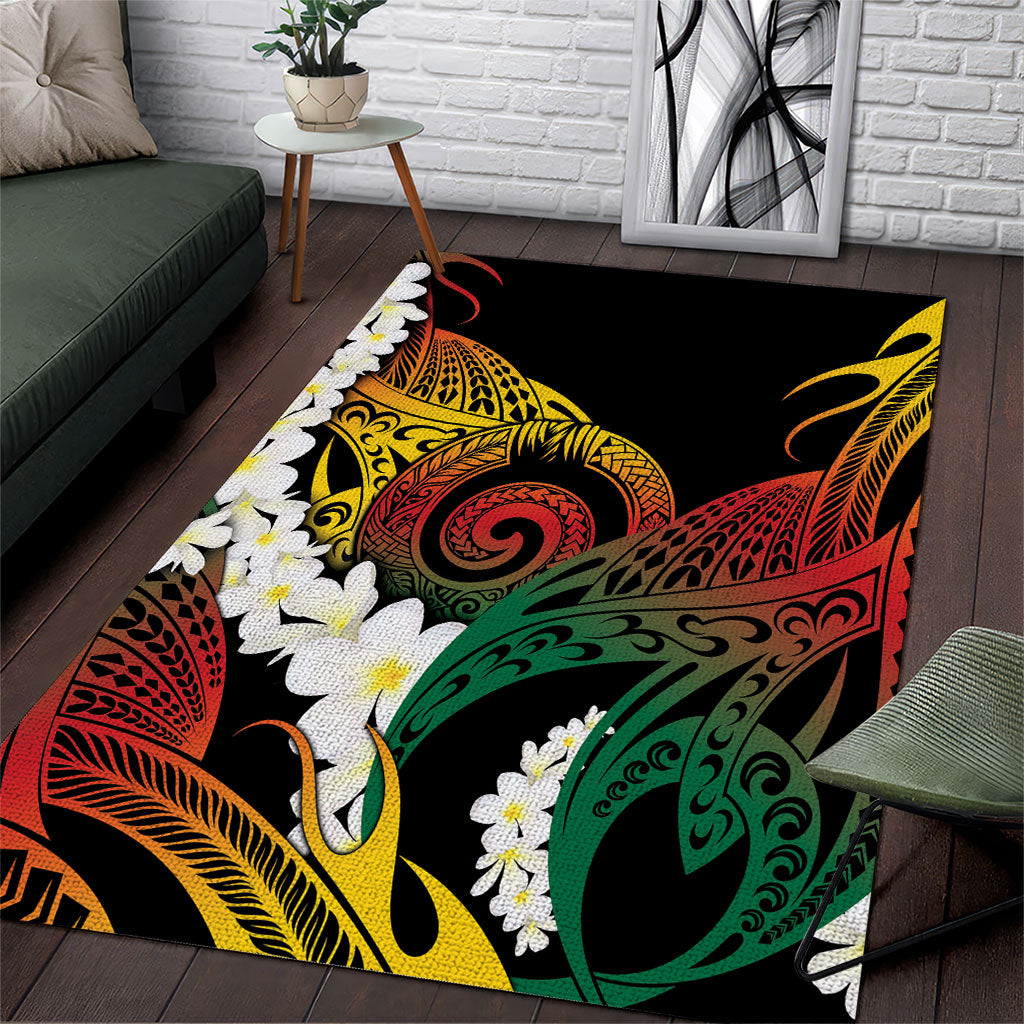Piko Hawaiian Area Rug Gradient Spiral Plumeria Tribal Patterns DT05 Multicolor - Polynesian Pride