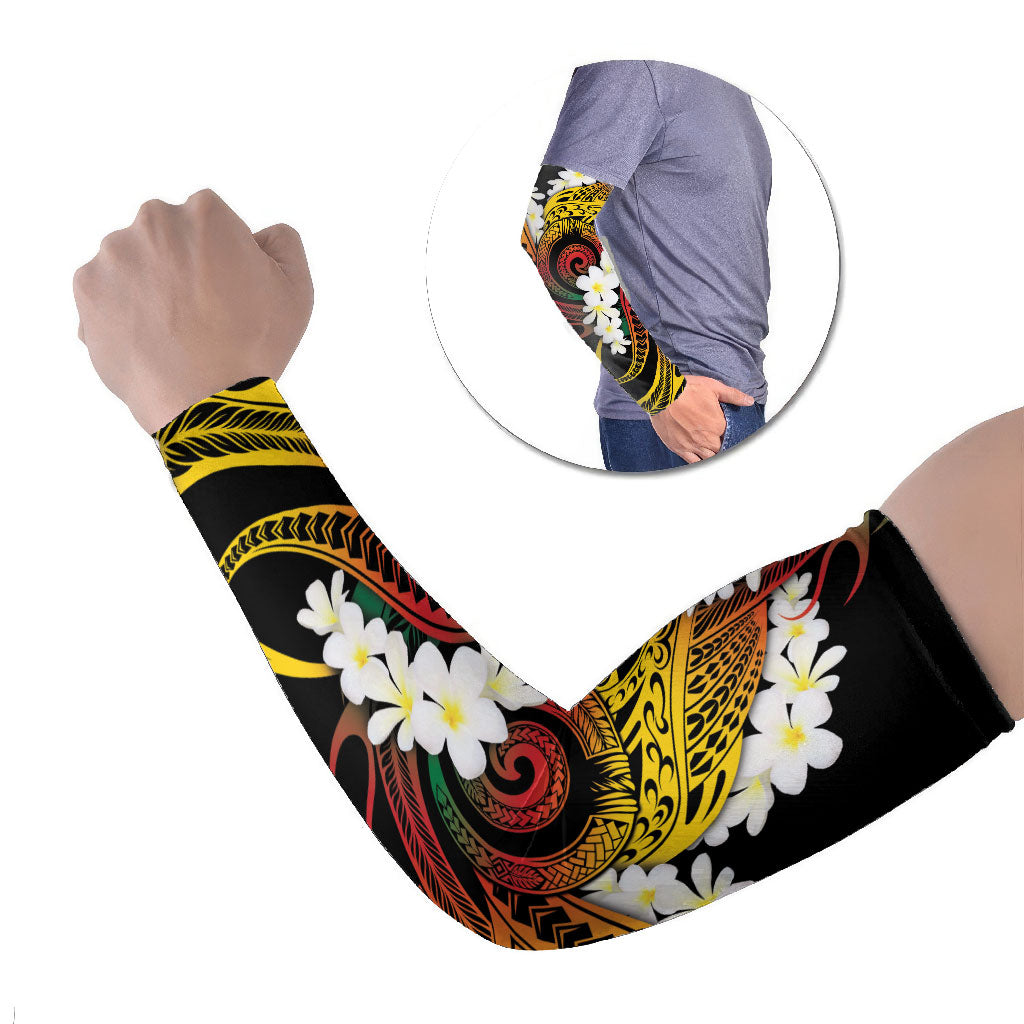 Piko Hawaiian Arm Sleeves Gradient Spiral Plumeria Tribal Patterns DT05 Set of 2 Multicolor - Polynesian Pride