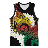 Piko Hawaiian Basketball Jersey Gradient Spiral Plumeria Tribal Patterns DT05 Unisex Multicolor - Polynesian Pride