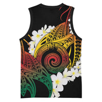 Piko Hawaiian Basketball Jersey Gradient Spiral Plumeria Tribal Patterns DT05 - Polynesian Pride