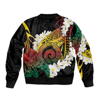 Piko Hawaiian Bomber Jacket Gradient Spiral Plumeria Tribal Patterns DT05 - Polynesian Pride