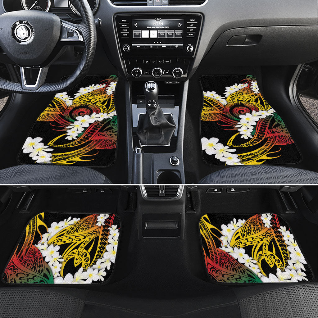 Piko Hawaiian Car Mats Gradient Spiral Plumeria Tribal Patterns DT05 Set 4pcs Multicolor - Polynesian Pride