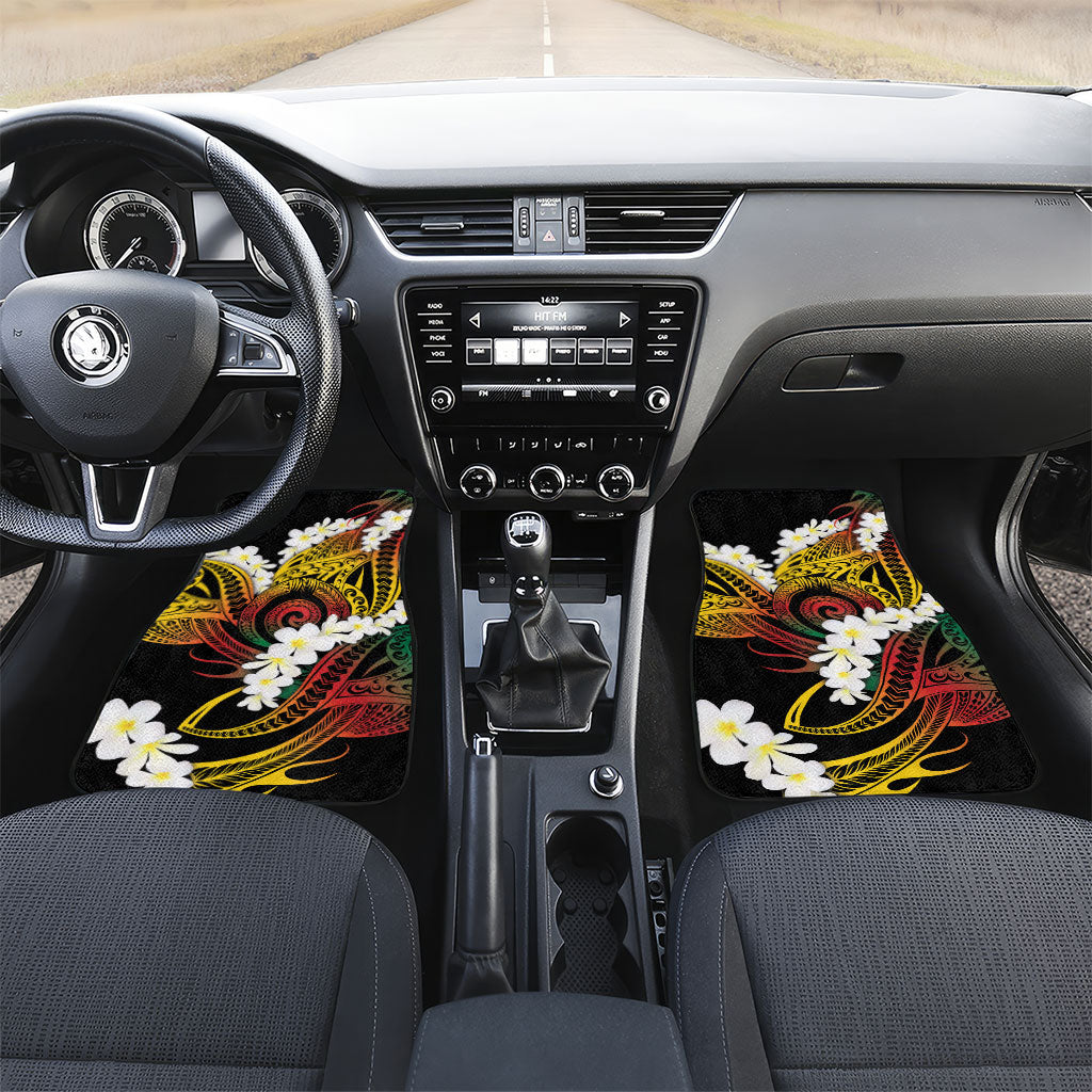 Piko Hawaiian Car Mats Gradient Spiral Plumeria Tribal Patterns DT05 Set 2pcs - Front Multicolor - Polynesian Pride